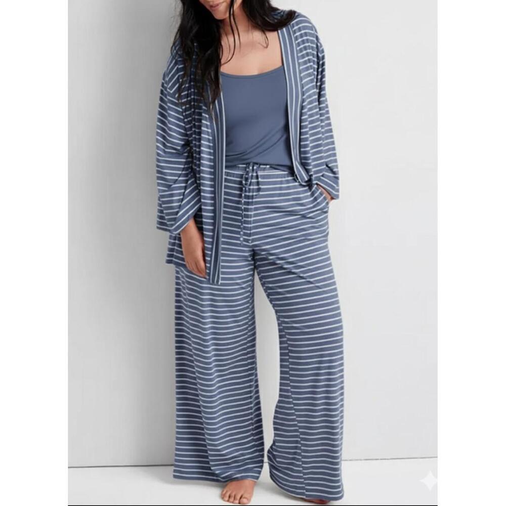 STATE OF DAY WOMENS 3-PC. FLUID-KNIT PAJAM STORM CLOUD - XXL